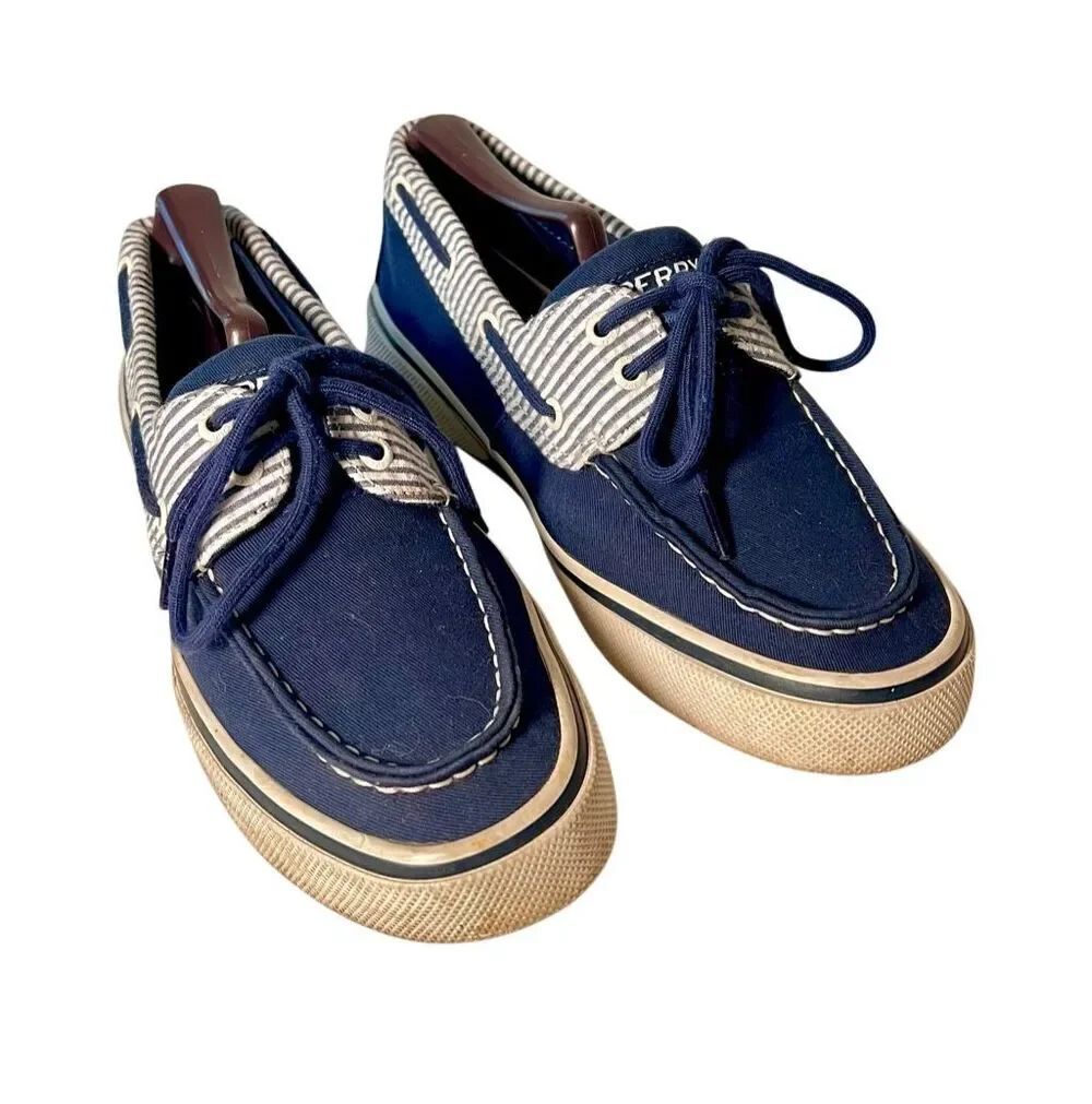 Sperry Top-Sider Seer Sucker Blue Stripes Deck Boat Casual Shoes Women’s US 7